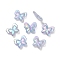 UV Plating Rainbow Iridescent Imitation Jelly Acrylic Beads, Butterfly, Light Sky Blue, 19x22.5x6mm, Hole: 2.5mm