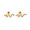 304 Stainless Steel Stud Earrings for Women, Snake, Golden, 4.5x13mm