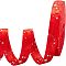 Polyester Cord, Velvet Coverd, for Bowknot, Gift Decoration, Red, 3~4x0.5mm, about 50.03 Yards(45.75m)/Roll
