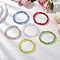 Transparent Electroplate Glass Beads with Korean Elastic Crystal Thread Bracelets, Colorful, Inner Diameter: 2-1/8 inch(5.5cm)