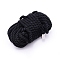 Cotton String Threads, with Iron End Cord, Black, 7mm, 10m/Bundle