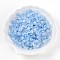 Frosted Transparent Acrylic Beads, Flower, with Gold Foil , Light Sky Blue, 5.5~6x3mm, Hole: 1.5mm,  about 10860pcs/500g.
