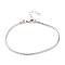 1Pc Unisex 304 Stainless Steel Round Snake Chain Bracelets, with Lobster Claw Clasps, Stainless Steel Color, 3mm, 7-5/8 inch(19.5cm)