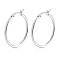 Non-Tarnish 304 Stainless Steel Hoop Earrings, Rings, Stainless Steel Color, 25x2mm