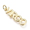 Brass Pendants, with Jump Rings, Long-Lasting Plated, Constellation/Zodiac Sign, Word, Virgo, 24.5x6.5x2mm, Hole: 4mm