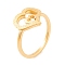 304 Stainless Steel Heart Finger Ring for Women, Golden, US Size 6~9(16.5~18.9mm)