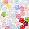 Baking Paint Transparent Glass Beads, Petunia, Mixed Color, 9x9x6mm, Hole: 1.4mm