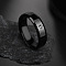 304 Stainless Steel with Crystal Rhinestone Finger Rings, Black, US Size 9(18.9mm)