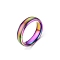 Mood Ring, Temperature Change Color Emotion Feeling Stainless Steel Plain Ring for Women, Rainbow Color, US Size 7(17.3mm)