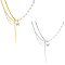 2Pcs 2 Colors Alloy Crystal Rhinestone Butterfly Pendant Necklaces, Iron & Imitation Pearl Chain Necklaces for Women, White, Mixed Color, 16.73 inch(42.5cm), 1pc/color