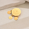 Flat Round Alloy Brooches for Backpack Clothes, with Flat Round Pendants, Golden, 26mm