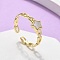 Brass Shell Cuff Rings for Women, Star, Real 16K Gold Plated, Inner Diameter: Adjustable