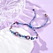 Flower Glass Seed Beaded Braided Bead Bracelets for Women Frineds, Hot Pink, Inner Diameter: 1-3/8~2-7/8 inch(3.4~7.35cm)