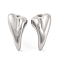 Non-Tarnish 304 Stainless Steel Stud Earrings for Women, Heart, Stainless Steel Color, 18x10mm