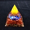 Luminous Constellation Orgonite Pyramid Resin Energy Generators, Reiki Round Stone Inside for Home Office Desk Decoration, Leo, 60mm