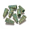 Tibetan Style Enamel Bead Cones, Imitation Indonesia Style, Golden & Green Patina, 18x9mm, Hole: 2~6mm