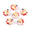 Handmade Porcelain Beads, Famille Rose Porcelain, Fish, Red, 20.5~22x16.5~18x6.5~7.5mm, Hole: 1.8~2.5mm