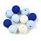 Rubberized Style Imitated Silicone Acrylic Beads, Round, Mixed Color, 10x9mm, Hole: 1.8mm