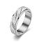 Non-Tarnish Frosted Stripe 304 Stainless Steel Rotatable Finger Ring, Fidget Spinner Ring for Calming Worry Meditation, Stainless Steel Color, US Size 10(19.8mm)