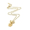 304 Stainless Steel Pendant Necklaces, Bowknot, Real 18K Gold Plated, 15.47 inch(39.3cm)