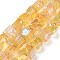 Electroplated Natural Quartz Beads Strands, Hexagon Prism, Irregular Shape, Khaki, 8~13x10~14x6~11mm, Hole: 1mm, about 15~16pcs/strand, 7.8~8 inch(20~20.5cm)