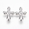 Tarnish Resistant 201 Stainless Steel Pendants, Cross, Stainless Steel Color, 21.5x14.5x4mm, Hole: 1.5mm