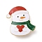 Christmas Enamel Pins, Alloy Lapel Pins for Backpack Clothes, Snowman, 41x37mm