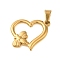 Ion Plating(IP) 304 Stainless Steel Pendants, Golden, Heart with Bee Charm, 22x23.5x3mm, Hole: 6x4mm