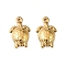 304 Stainless Steel Charms, Ion Plating(IP), Real 18K Gold Plated, Turtle, 12.5x8x2mm, Hole: 0.6mm