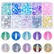 100Pcs 10 Colors Glass Beads, Holographic Beads, Dyed, Frosted, Round, Mixed Color, 8mm, Hole: 1mm, 10pcs/color