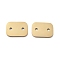 304 Stainless Steel Laser Cut Rectangle Connector Charms, Ion Plating(IP), Real 14K Gold Plated, 11x15x1mm, Hole: 1.7mm