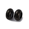 201 Stainless Steel Beads, with Silicone Inside, Rondelle, Black, 8x4mm, Hole: 2.5mm