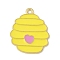 Bees Theme Alloy Enamel Pandants, Golden, Honeycomb, 24x20x1mm, Hole: 1.8mm