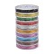 Braided Non-Elastic Beading Thread, Metallic Thread, Embroidery Thread, Mixed Color, 0.6mm, about 10.93 yards(10m)/roll
