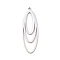 201 Stainless Steel Pendants, Oval, 37.5x13x1mm, Hole: 1.4mm