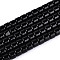 Opaque Solid Color Glass Beads Strands, Column, Black, 3.5x4~4.5mm, Hole: 0.7~0.9mm, about 102~108pcs/strand, 14.17~14.96 inch(36~38cm)