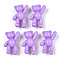 Opaque Acrylic Pendants, Bear, Medium Orchid, 37x28x13mm, Hole: 2.5mm