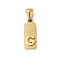 304 Stainless Steel Pendants, Golden, Rectangle with Letter Charm, Letter G, 17.5x6.5x3mm, Hole: 3x6mm