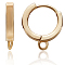 14Pcs Brass Hoop Earrings, with Loops, Real 18K Gold Plated, 20 Gauge, 15x12x2mm, Hole: 1.6mm, Pin: 0.8mm
