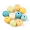 Rubberized Style Imitated Silicone Acrylic Beads, Round, Mixed Color, 10x9mm, Hole: 1.8mm