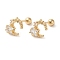 Star Brass Micro Pave Clear Cubic Zirconia Cartilage Earrings, Golden, 8.8x10.4mm