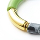 Bracelet extensible en grosses perles tubulaires incurvées BJEW-JB06683-01-4