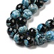 Faceted Round Dyed Natural Fire Crackle Agate Beads Strands G-D769-8mm-04-2