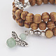 Three Loops Wrap Wood Beads Bracelets BJEW-JB02921-04-2