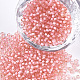 12/0グレードの丸いガラスシードビーズ  透明インサイドカラー  ピンク  2x1.5mm  穴：0.7mm  約48500個/ポンド SEED-N001-D-9/212-1