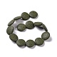 Flat Round Dyed Natural Lava Rock Beads Strands G-L435-14-24-2