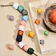 CHGCRAFT 48Pcs 24 Styles Spray Painted Natural Wood Beads WOOD-CA0001-73-4