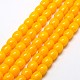 Imitation Amber Resin Drum Beads Strands for Buddhist Jewelry Making RESI-A009D-9mm-01-1
