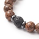 Bracelet extensible perlé de pierres précieuses et de bois de rose naturel pour hommes femmes BJEW-JB09292-6