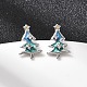 925 стерлингового серебра серьги стержня EJEW-D342-03P-3
